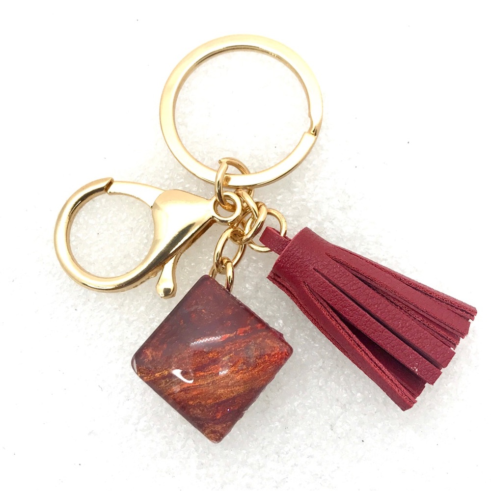 Handmade 20mm snap Keychain ring with charm